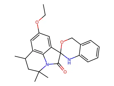 8'-ethoxy-4',4',6'-trimethyl-1,4,5',6'-tetrahydro-4'H-spiro[3,1-benzoxazine-2,1'-pyrrolo[3,2,1-ij]quinolin]-2'-one structure