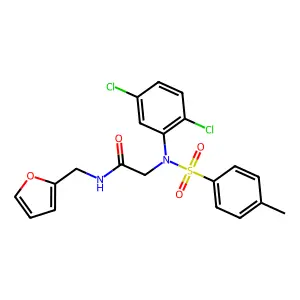 2-(2,5-dichloro-N-(4-methylphenyl)sulfonylanilino)-N-(furan-2-ylmethyl)acetamide structure