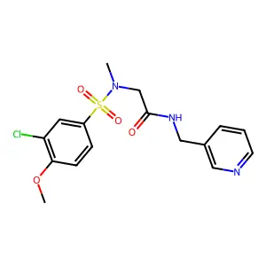 2-[(3-chloro-4-methoxyphenyl)sulfonyl-methylamino]-N-(pyridin-3-ylmethyl)acetamide structure