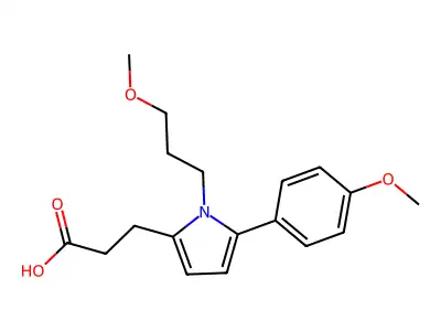 3-[5-(4-methoxyphenyl)-1-(3-methoxypropyl)pyrrol-2-yl]propanoic Acid structure