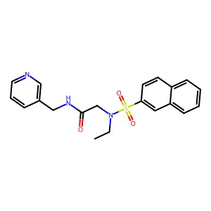 2-[ethyl(naphthalen-2-ylsulfonyl)amino]-N-(pyridin-3-ylmethyl)acetamide structure