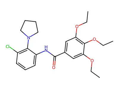 N-(3-chloro-2-pyrrolidin-1-ylphenyl)-3,4,5-triethoxybenzamide structure