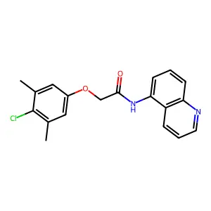 2-(4-chloro-3,5-dimethylphenoxy)-N-quinolin-5-ylacetamide structure