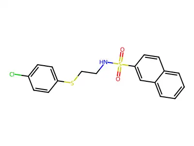 N-[2-(4-chlorophenyl)sulfanylethyl]naphthalene-2-sulfonamide structure