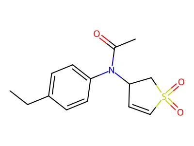 N-(1,1-dioxido-2,3-dihydro-3-thienyl)-N-(4-ethylphenyl)acetamide structure