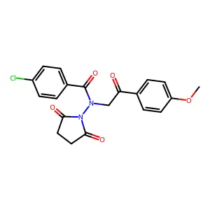 4-chloro-N-(2,5-dioxopyrrolidin-1-yl)-N-[2-(4-methoxyphenyl)-2-oxoethyl]benzamide structure