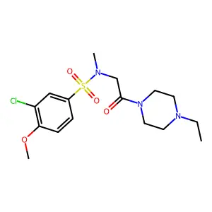 3-chloro-N-[2-(4-ethylpiperazin-1-yl)-2-oxoethyl]-4-methoxy-N-methylbenzenesulfonamide structure