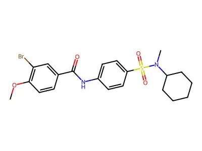 3-bromo-N-(4-{[cyclohexyl(methyl)amino]sulfonyl}phenyl)-4-methoxybenzamide structure