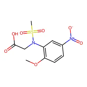 N-(2-methoxy-5-nitrophenyl)-N-(methylsulfonyl)glycine structure