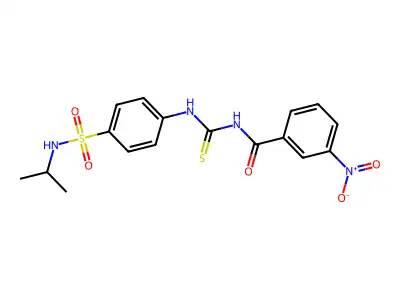 N-[({4-[(isopropylamino)sulfonyl]phenyl}amino)carbonothioyl]-3-nitrobenzamide structure