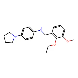N-[(2-ethoxy-3-methoxyphenyl)methyl]-4-pyrrolidin-1-ylaniline structure