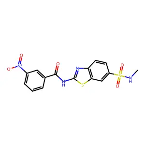N-[6-(methylsulfamoyl)-1,3-benzothiazol-2-yl]-3-nitrobenzamide structure