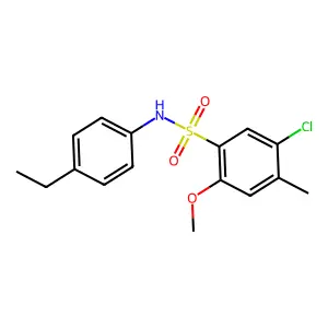 5-chloro-N-(4-ethylphenyl)-2-methoxy-4-methylbenzenesulfonamide structure