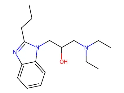 1-(Diethylamino)-3-(2-propyl-1H-benzimidazol-1-yl)propan-2-ol structure