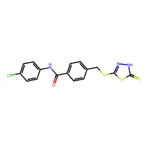 N-(4-Chlorophenyl)-4-[[(4,5-dihydro-5-thioxo-1,3,4-thiadiazol-2-yl)thio]methyl]benzamide structure