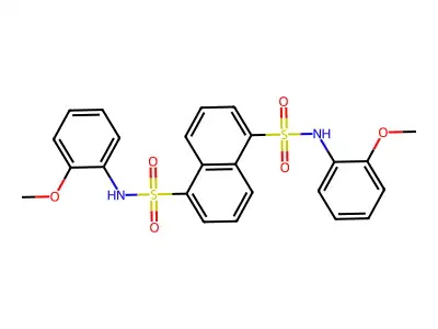 1-N,5-N-bis(2-methoxyphenyl)naphthalene-1,5-disulfonamide structure
