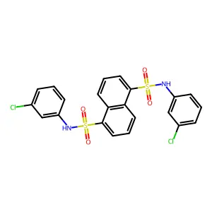 N1,N5-bis(3-chlorophenyl)naphthalene-1,5-disulfonamide structure