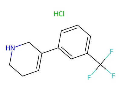Pyridine, 1,2,3,6-tetrahydro-5-(3-(trifluoromethyl)phenyl)-, hydrochloride structure