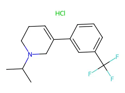 Pyridine, 1,2,3,6-tetrahydro-1-(1-methylethyl)-5-(3-(trifluoromethyl)phenyl)-, hydrochloride structure
