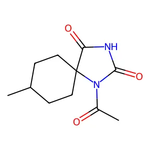 1,3-Diazaspiro(4.5)decane-2,4-dione, 1-acetyl-8-methyl- structure