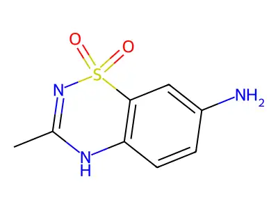2H-1,2,4-Benzothiadiazin-7-amine, 3-methyl-, 1,1-dioxide structure