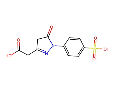 4,5-Dihydro-5-oxo-1-(4-sulphophenyl)-1H-pyrazole-3-acetic acid structure