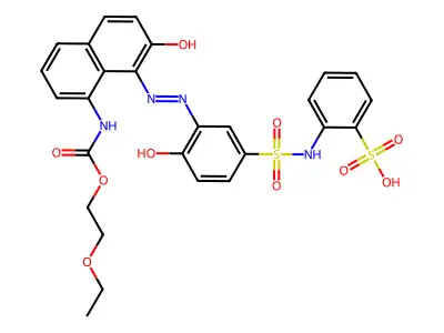 Benzenesulfonic acid, 2-[[[3-[[8-[[(2-ethoxyethoxy)carbonyl]amino]-2-hydroxy-1-naphthalenyl]azo]-4-hydroxyphenyl]sulfonyl]amino]- structure