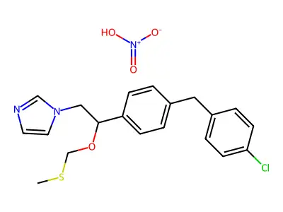 1-(beta-Methylthiomethoxy-4-(4'-chlorbenzyl)-phenaethyl)-imidazol-nitrat [German] structure
