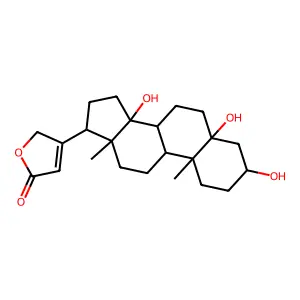 Card-20(22)-enolide, 3,5,14-trihydroxy-, (3alpha,5beta)- structure