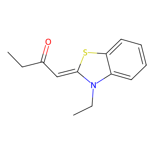 1-[3-Ethyl-3H-benzothiazol-(2Z)-ylidene]-butan-2-one structure
