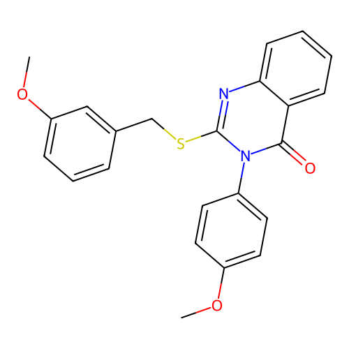 2-((3-Methoxybenzyl)thio)-3-(4-methoxyphenyl)-4(3H)-quinazolinone structure