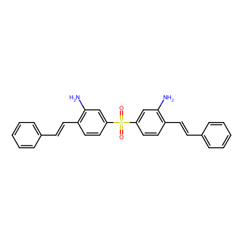 5-[3-amino-4-[(E)-2-phenylethenyl]phenyl]sulfonyl-2-[(E)-2-phenylethenyl]aniline structure