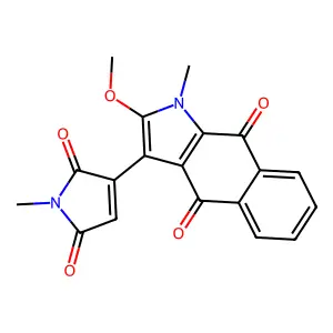 2-Methoxy-1-methyl-3-(1-methyl-2,5-dioxopyrrol-3-yl)benzo[f]indole-4,9-dione structure