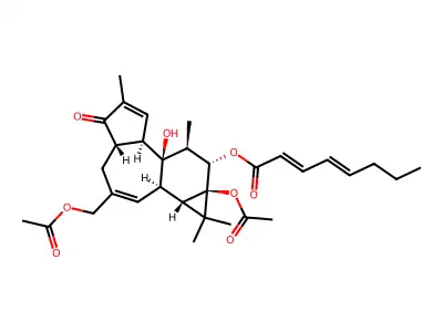 Phorbol, diacetyl-12-octadienoyl-4-deoxy- structure