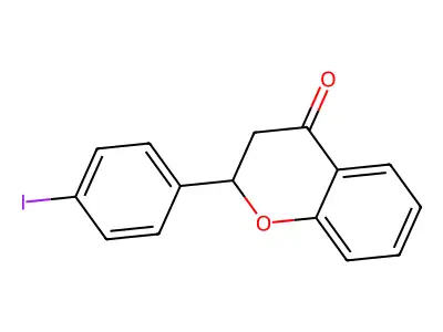 4H-1-Benzopyran-4-one, 2,3-dihydro-2-(4-iodophenyl)- structure