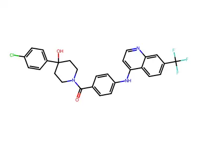 4-Piperidinol, 4-(4-chlorophenyl)-1-(4-((7-(trifluoromethyl)-4-quinolinyl)amino)benzoyl)- structure