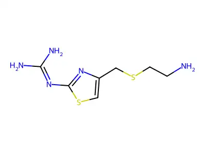 2-[4-(2-Aminoethylsulfanylmethyl)-1,3-thiazol-2-yl]guanidine structure