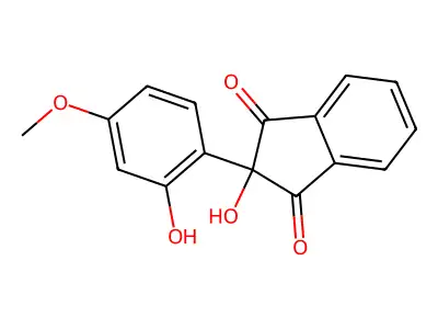 1H-Indene-1,3(2H)-dione, 2-hydroxy-2-(2-hydroxy-4-methoxyphenyl)- structure