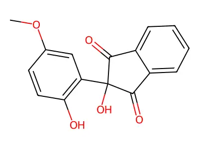 1H-Indene-1,3(2H)-dione, 2-hydroxy-2-(2-hydroxy-5-methoxyphenyl)- structure
