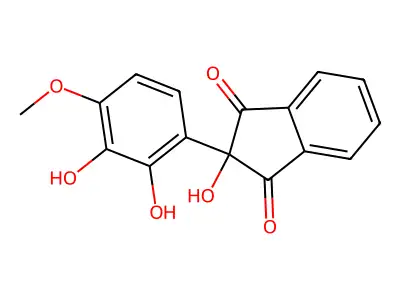 1,3-Indandione, 2-(2,3-dihydroxy-4-methoxyphenyl)-2-hydroxy- structure