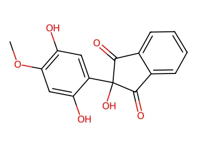 1,3-Indandione, 2-(2,5-dihydroxy-4-methoxyphenyl)-2-hydroxy- structure