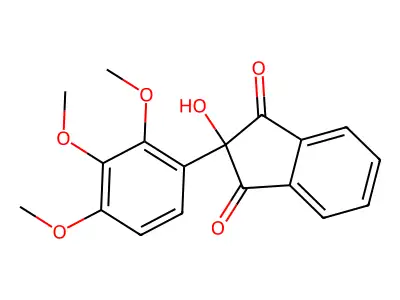 1H-Indene-1,3(2H)-dione, 2-hydroxy-2-(2,3,4-trimethoxyphenyl)- structure