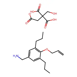 4-烯丙氧基-3,5-二丙基苄胺柠檬酸盐 structure