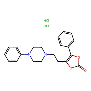 1,3-Dioxol-2-one, 4-phenyl-5-(2-(4-phenyl-1-piperazinyl)ethyl)-, dihydrochloride structure