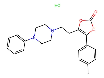 1,3-Dioxol-2-one, 4-(4-methylphenyl)-5-(2-(4-phenyl-1-piperazinyl)ethyl)-, monohydrochloride structure