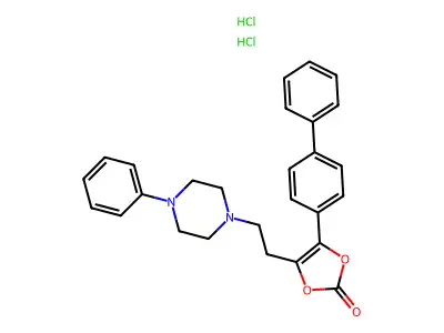 1,3-Dioxol-2-one, 4-(1,1'-biphenyl)-4-yl-5-(2-(4-phenyl-1-piperazinyl)ethyl)-, dihydrochloride structure