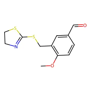 3-[(4,5-Dihydro-1,3-thiazol-2-ylsulfanyl)methyl]-4-methoxybenzaldehyde structure