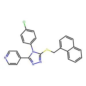 4-(4-Chlorophenyl)-3-(naphthylmethylthio)-5-(4-pyridyl)-1,2,4-triazole structure