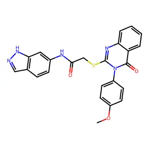 N-(1H-indazol-6-yl)-2-{[3-(4-methoxyphenyl)-4-oxo-3,4-dihydroquinazolin-2-yl]sulfanyl}acetamide structure
