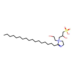 2-Heptadecyl-4,5-dihydro-1-(2-hydroxyethyl)-1-(2-hydroxy-3-sulfopropyl)-1H-imidazolium structure